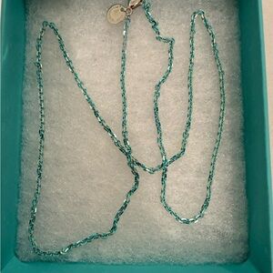 Tiffany and Co blue enamel chain necklace